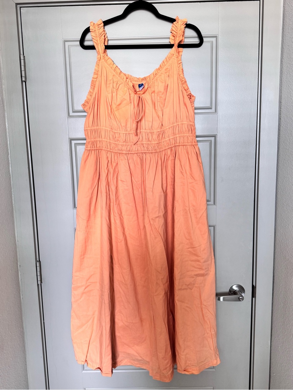 Peach Ruffle Strap Summer Dress